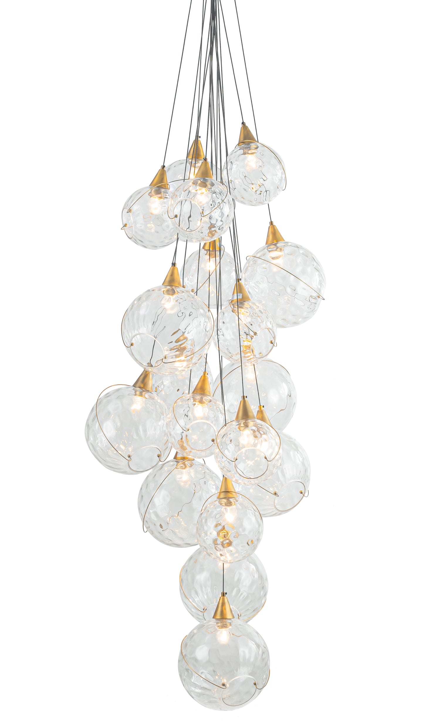 CELINA CLEAR WATER GLASS CHANDELIER - 18 LIGHTS