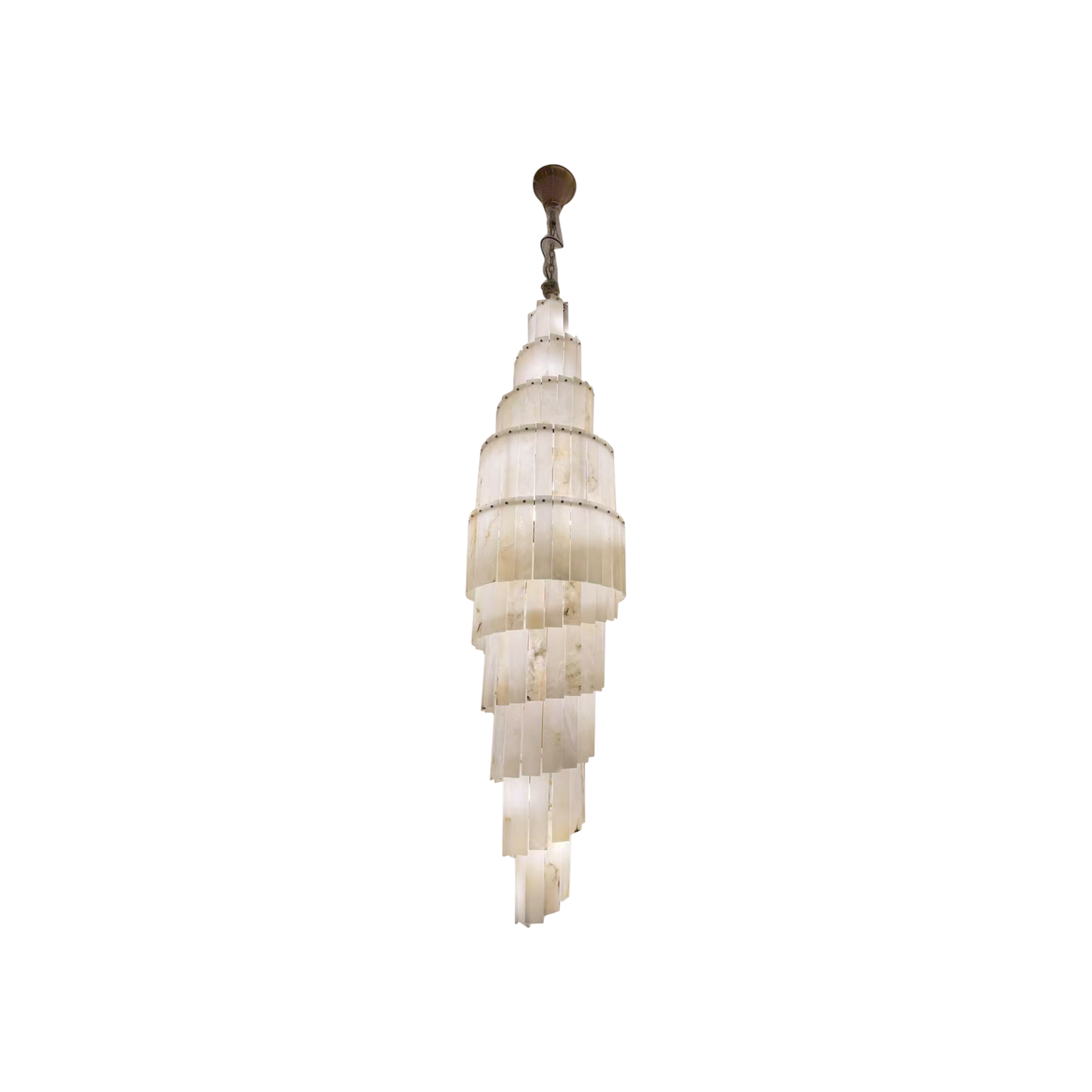 CELINE SELANITE LARGE SPIRAL CHANDELIER
