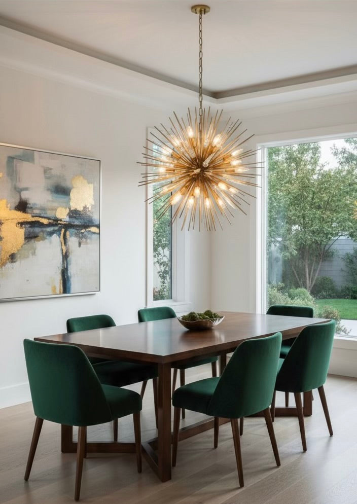 GOLDEN SPIRE 28" CHANDELIER