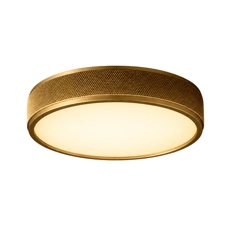 Luxury flush mount and semi-flush ceiling lights in aged brass and glass — Azzaro Home