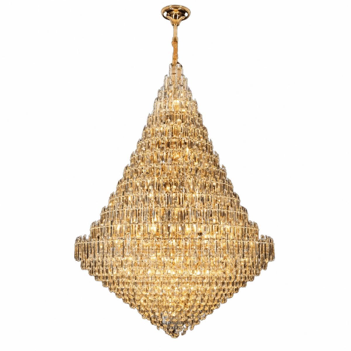 Luxury designer chandeliers in round tiered and sculptural forms for dining rooms and foyers — Azzaro Home