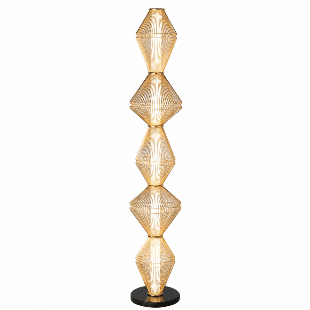 Luxury designer floor lamps in crystal column, arc, and sculptural forms — Azzaro Home Luxury Lighting