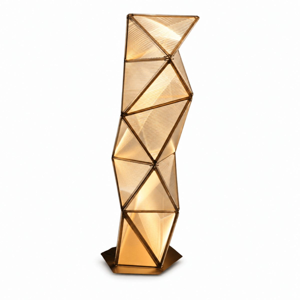 Integrated LED floor lamps in crystalline column, globe, and arc designs — Azzaro Home Luxury Lighting