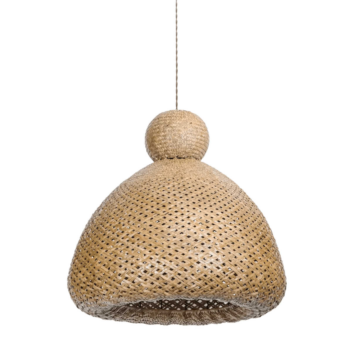 Handwoven rattan pendant lights in natural and white finishes — Azzaro Home Bali Collection