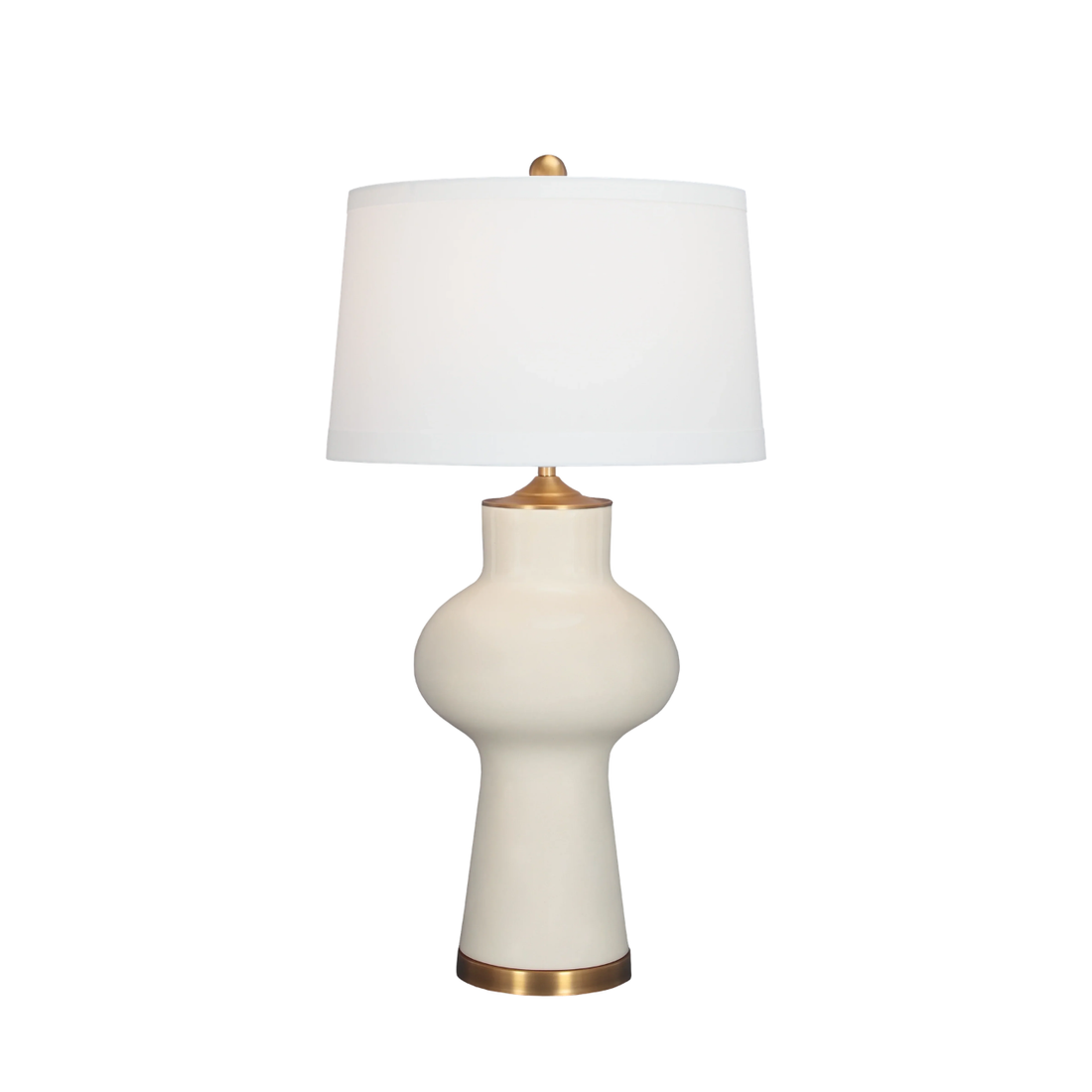 Architectural detail of the Azzaro Home Contour Ceramic Table Lamp finished in aged brass - 0001 1537351442593124000 view