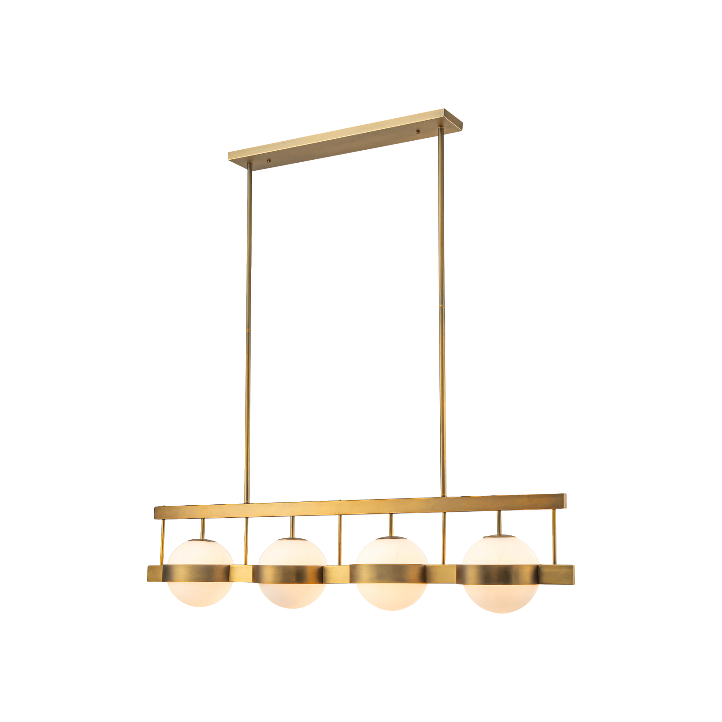 WINSLOW  54" CHANDELIER - MILK GLASS