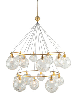 CELINA CLEAR WATER GLASS CHANDELIER - 18 LIGHTS