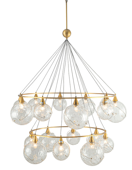 CELINA CLEAR WATER GLASS CHANDELIER - 18 LIGHTS