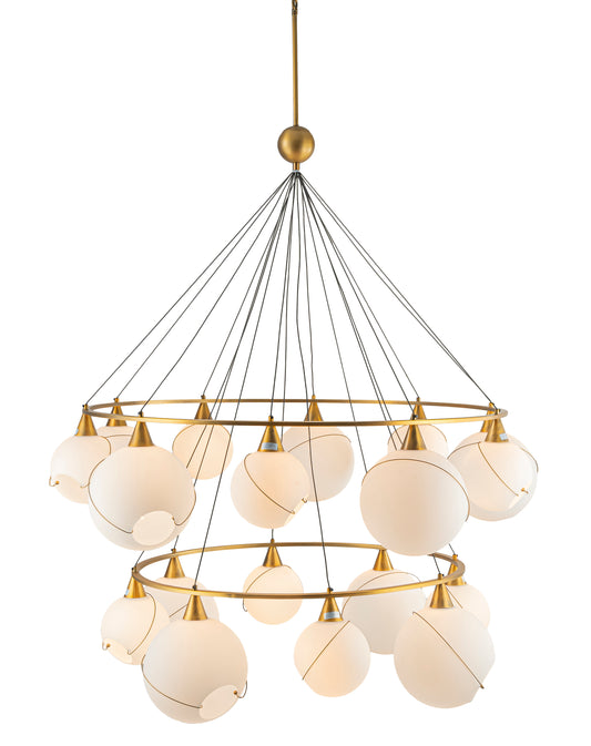 CELINA OPAL GLASS  CHANDELIER - 18 LIGHTS