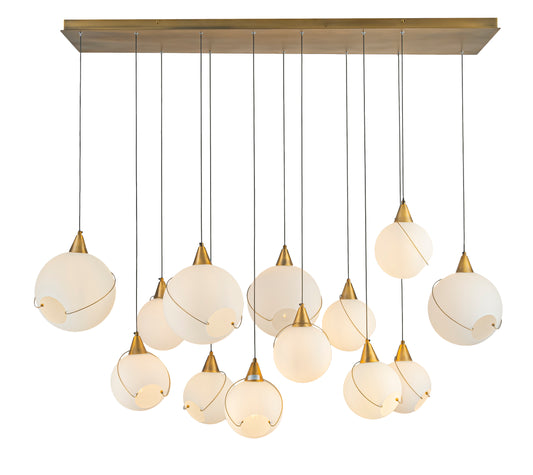 CELINA 60" OPAL GLASS LINEAR CHANDELIER- 13 LIGHTS