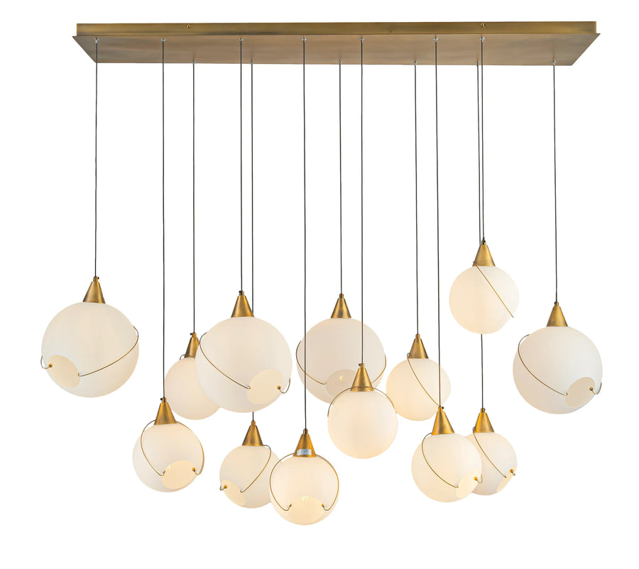 Celina 60" Opal Glass Linear Chandelier- 13 Lights