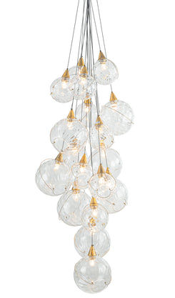 CELINA CLEAR WATER GLASS CHANDELIER - 18 LIGHTS