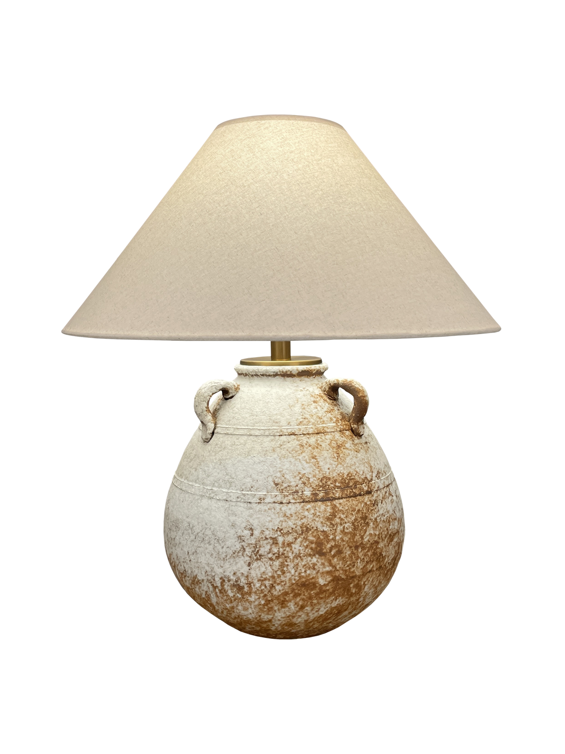 Architectural detail of the Azzaro Home Sandrift Table Lamp finished in aged brass - Ah25 30 2