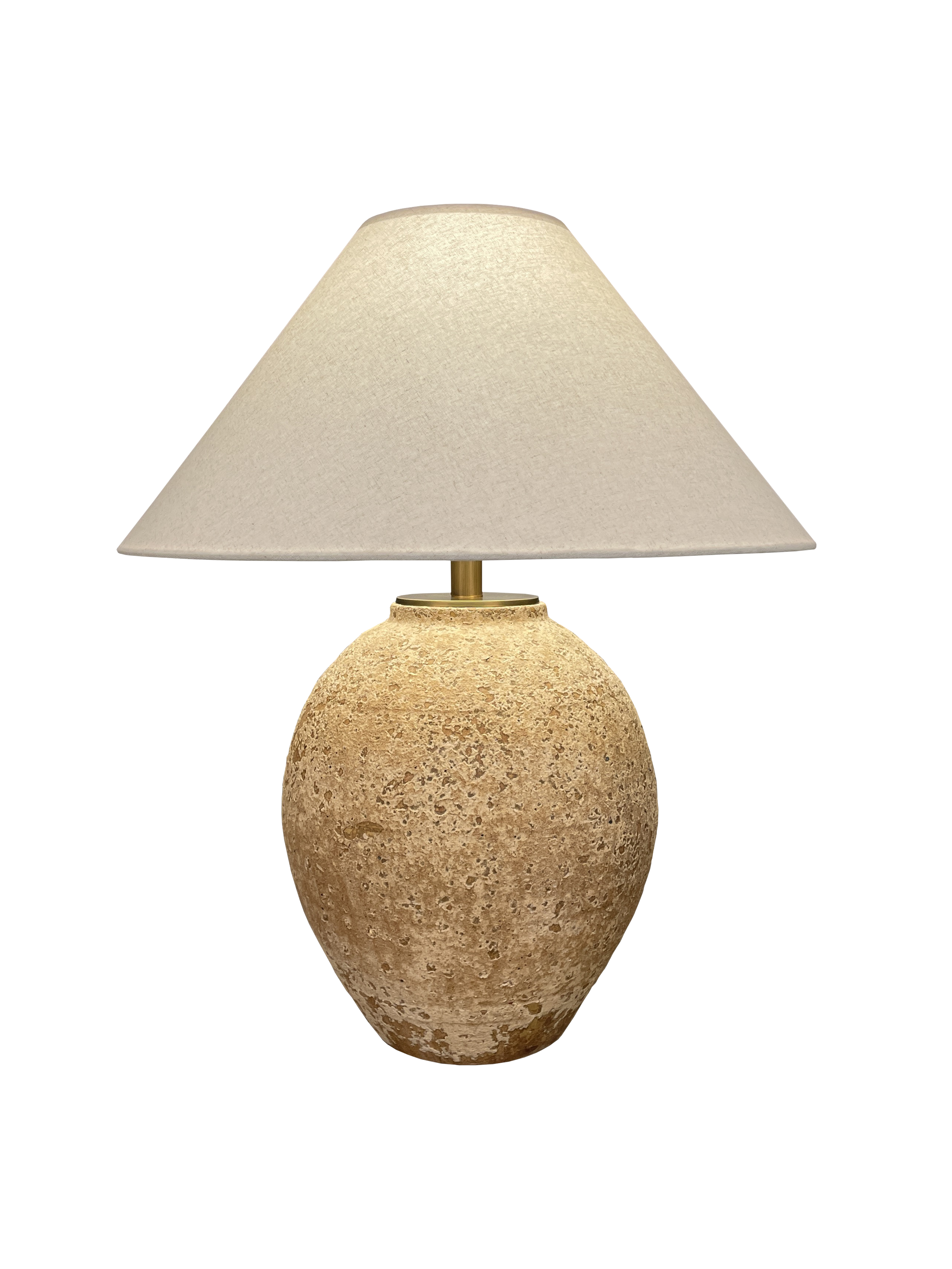 The Helena Aged Ceramic Table Lamp lighting fixture from Azzaro Home featuring a aged brass patina - Ah25 30 7