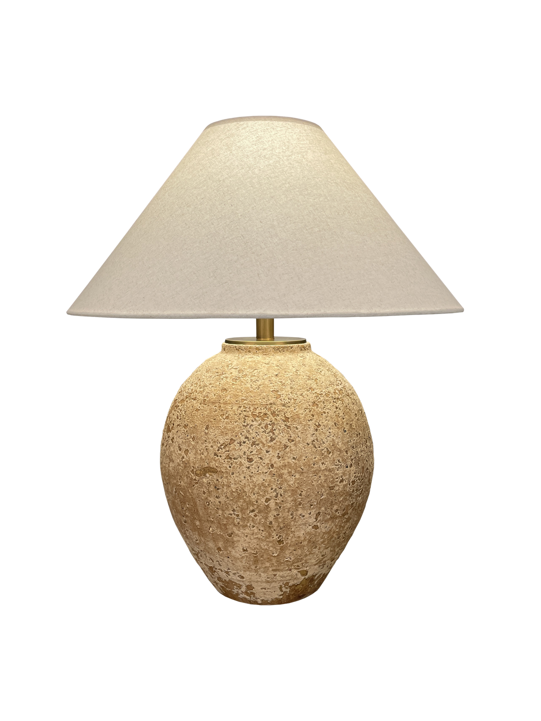 The Helena Aged Ceramic Table Lamp lighting fixture from Azzaro Home featuring a aged brass patina - Ah25 30 7