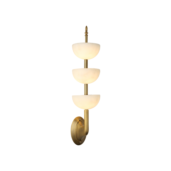 Azzaro Home's Lunessa Totem Wall Sconce illuminating a sophisticated interior in bronze - Ah25 4 10 perspective