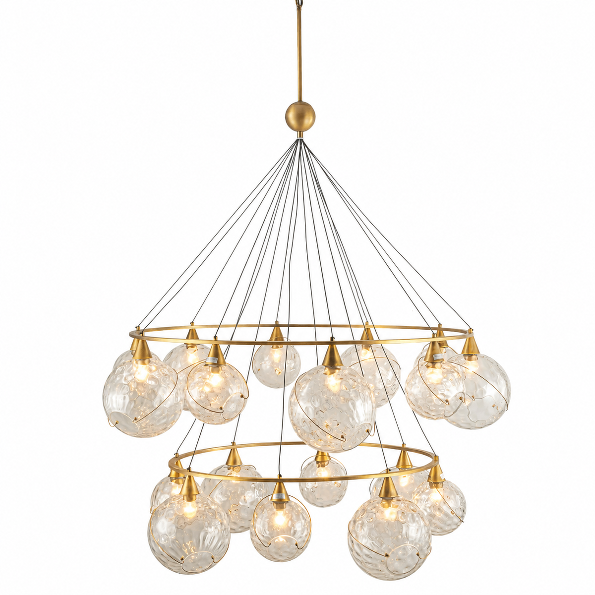 Celina Clear Water Glass Chandelier - 18 Lights