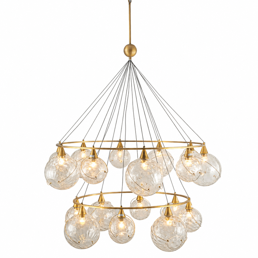 Celina Clear Water Glass Chandelier - 18 Lights