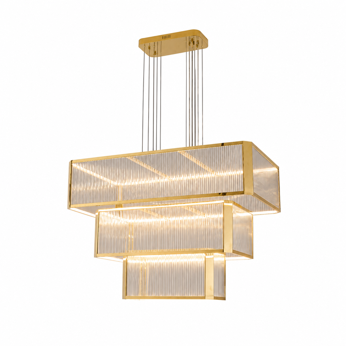 Lustra 3-Tier Linear LED Chandelier