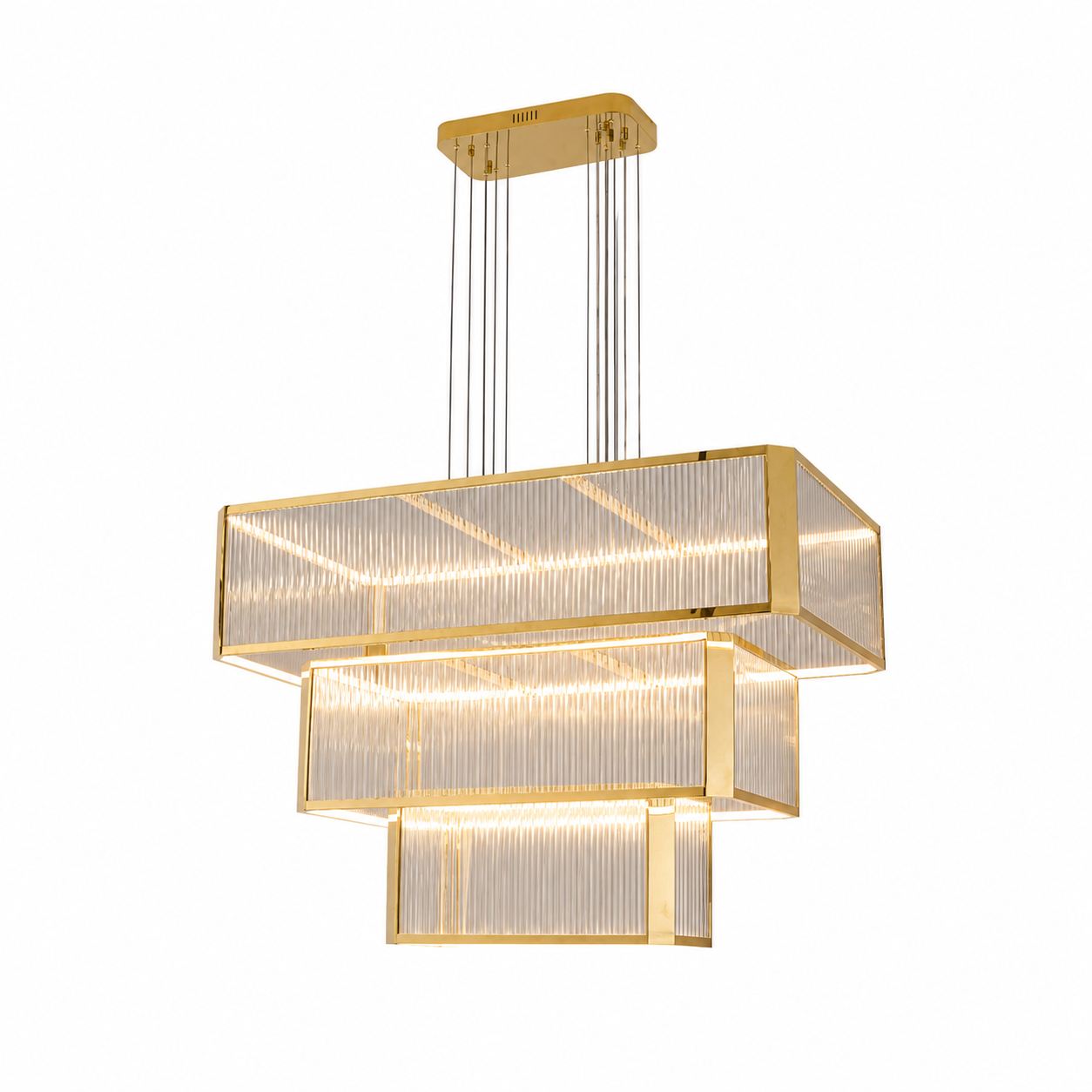Lustra 3-Tier Linear LED Chandelier