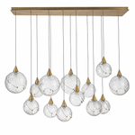 Celina 60" Clear Water Glass Linear Chandelier - 13 Lights