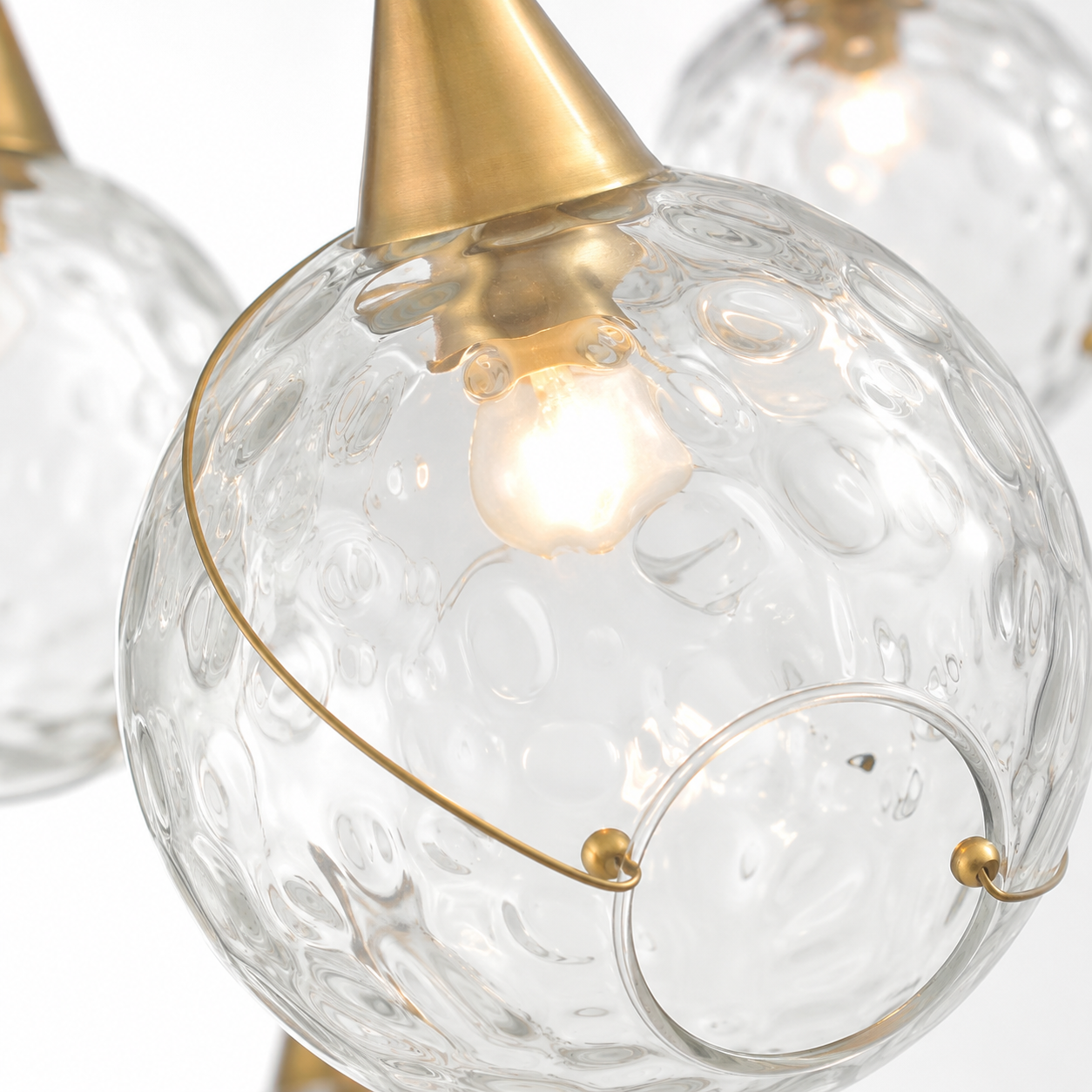 Celina 60" Clear Water Glass Linear Chandelier - 13 Lights