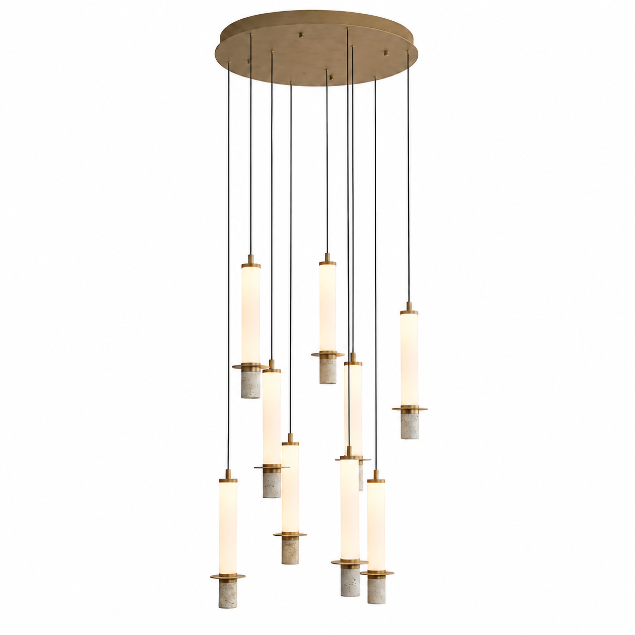 Vertura Cylinder 9-Light Glass Chandelier