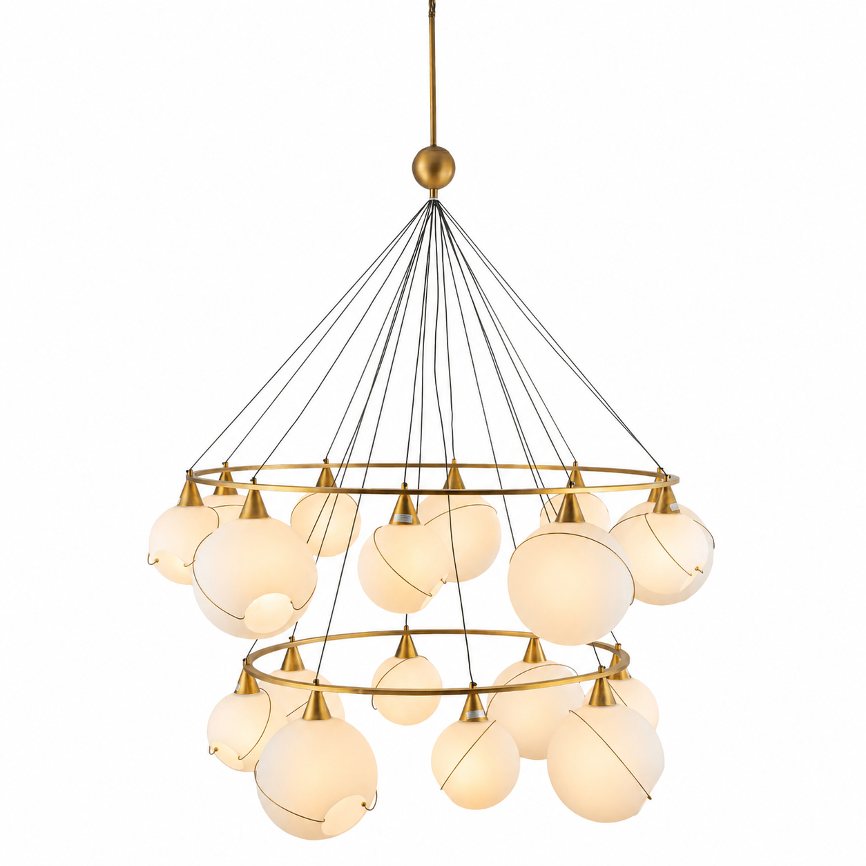 Celina Opal Glass Round Chandelier - 18 Lights