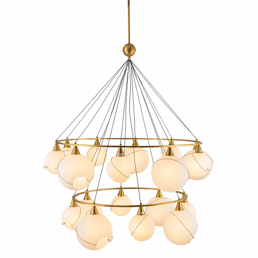 Celina Opal Glass Round Chandelier - 18 Lights