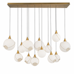 Celina 60" Opal Glass Linear Chandelier- 13 Lights