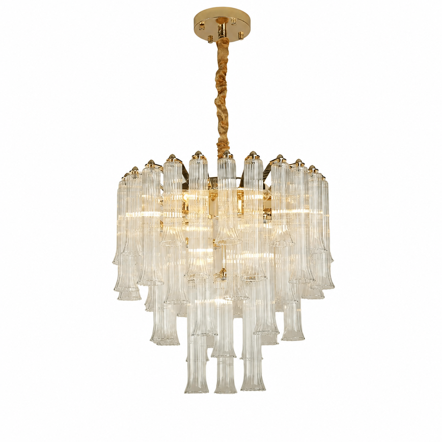 Celesta Flute 24 Inch Round Glass Chandelier