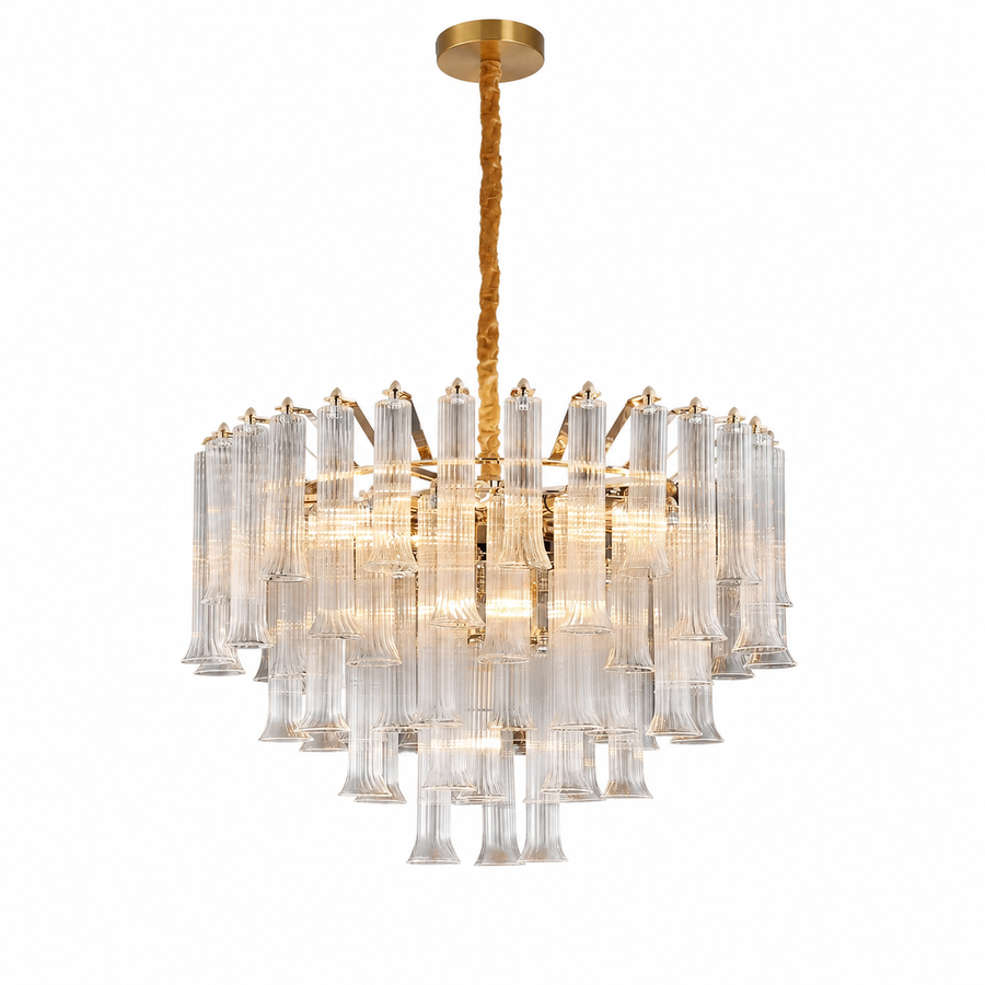 Celesta Flute 32 Inch Round Glass Chandelier