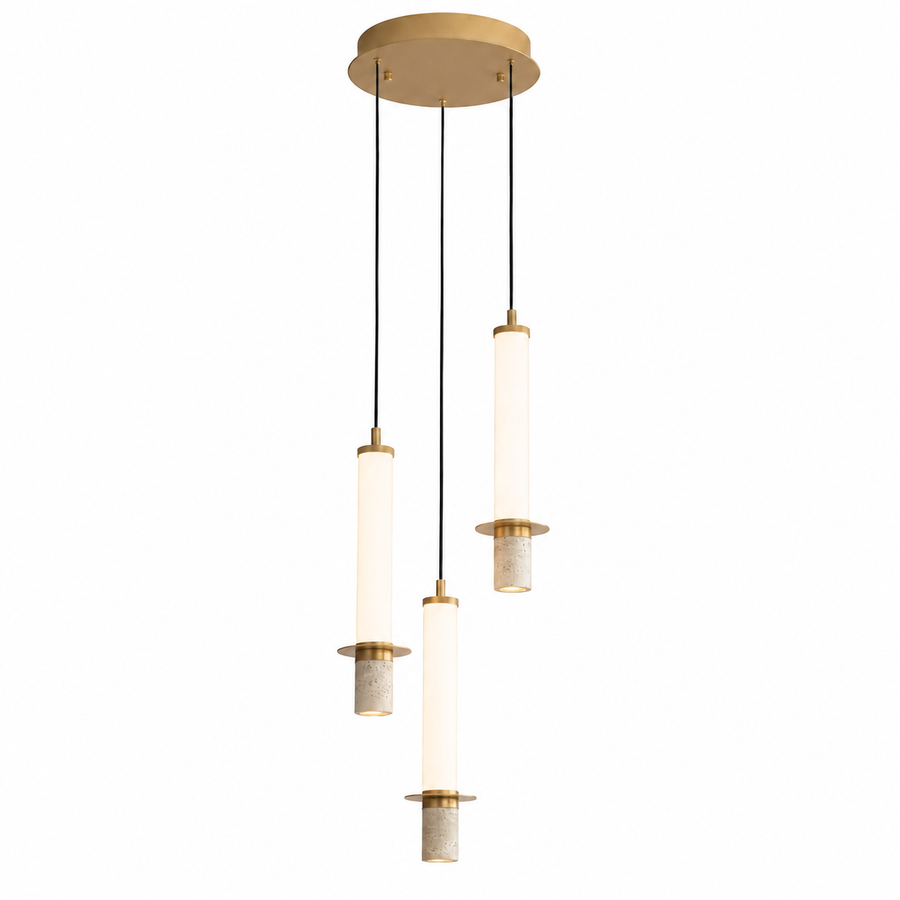 Vertura Cylinder 3-Light Glass Chandelier