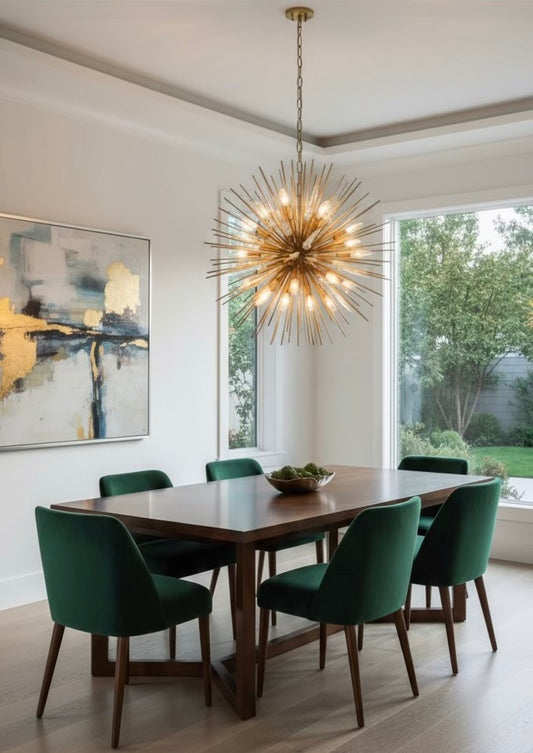 GOLDEN SPIRE 28" CHANDELIER