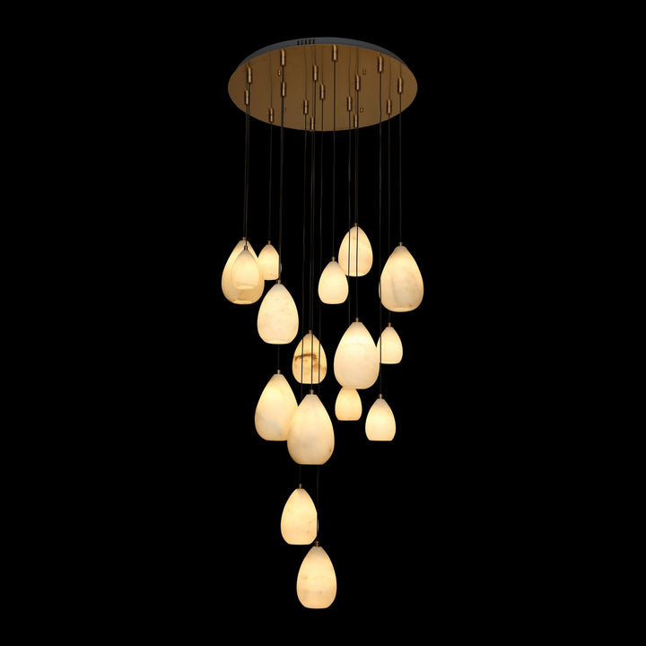 Alalux 16-light chandelier in aged brass