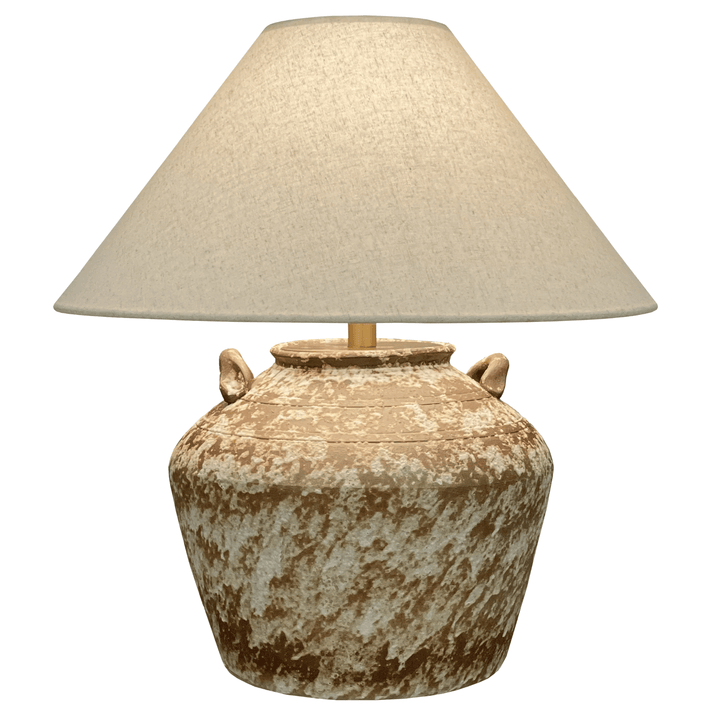 Antiqua urn table lamp in terra cotta