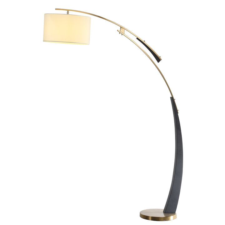 Archetta arc floor lamp in brass and matte black