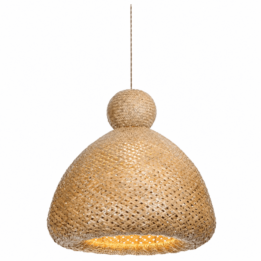 Bali Bell 24" Natural Rattan Pendant