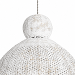 Bali Bell 32" White Rattan Pendant