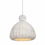 Bali Bell 32" White Rattan Pendant