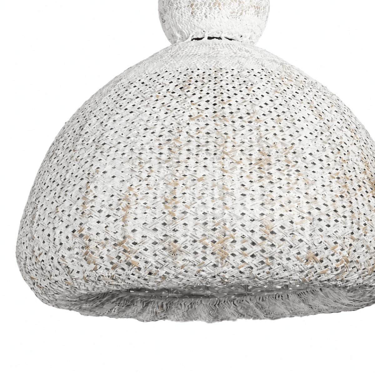 Bali Bell 24" White Rattan Pendant