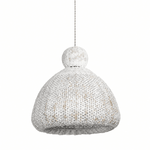 Bali Bell 32" White Rattan Pendant