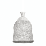 Bali Bloom 32" White Rattan Pendant