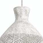 Bali Bloom 32" White Rattan Pendant