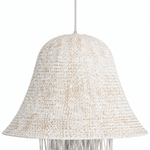 Bali Cascade 28" White Rattan Pendant