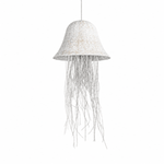 Bali Cascade 28" White Rattan Pendant