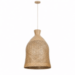 Bali Flute 20" Natural Rattan Pendant