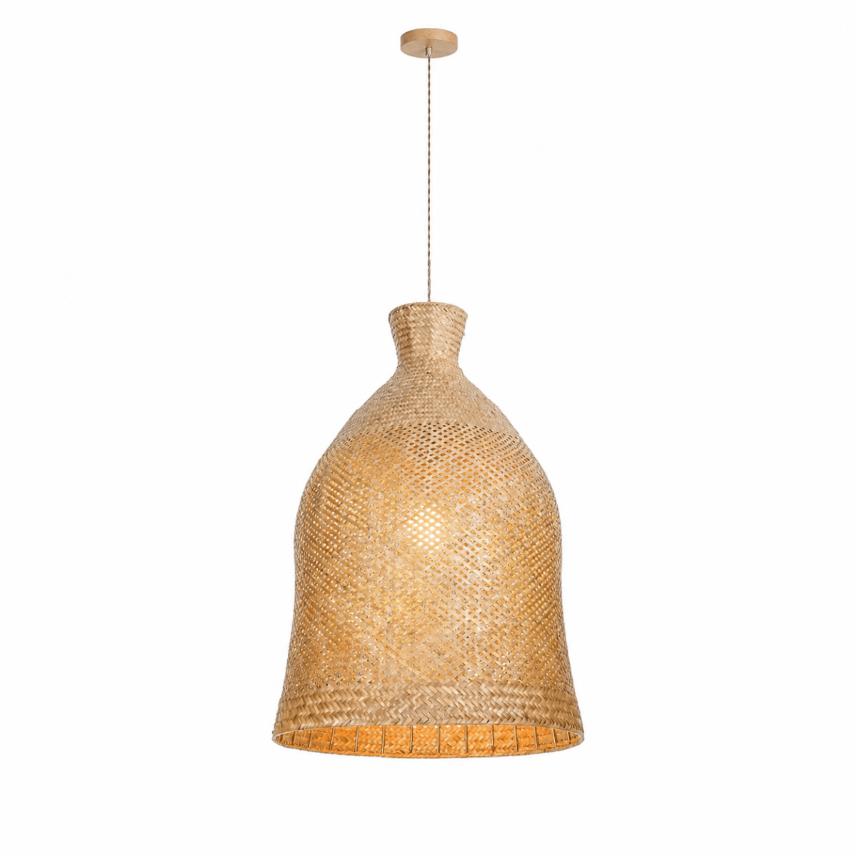 Bali Flute 20" Natural Rattan Pendant