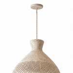 Bali Flute 20" White Rattan Pendant