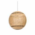 Bali Orb 19" Natural Rattan Pendant